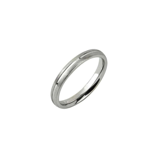 Finnies The Jewellers Platinum 3mm Satin Finish with Polished Line in the Centre