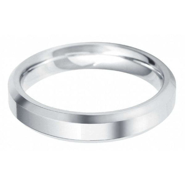 Finnies The Jewellers Platinum 4mm Bevelled Edge Wedding Band