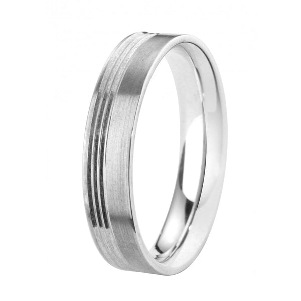 Finnies The Jewellers Platinum 5mm Flat Court Wedding Ring