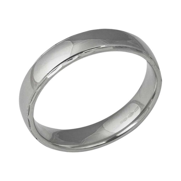 Finnies The Jewellers Platinum 5mm Polished Diamond Cut Edged Wedding Band