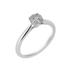 Finnies The Jewellers Platinum Diamond Cluster Ring 0.18ct