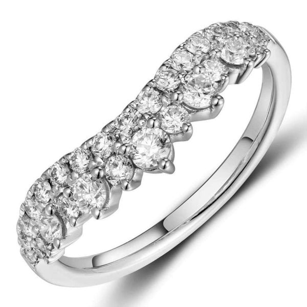 Finnies The Jewellers Platinum Diamond Crown Shaped Wedding/Eternity Ring