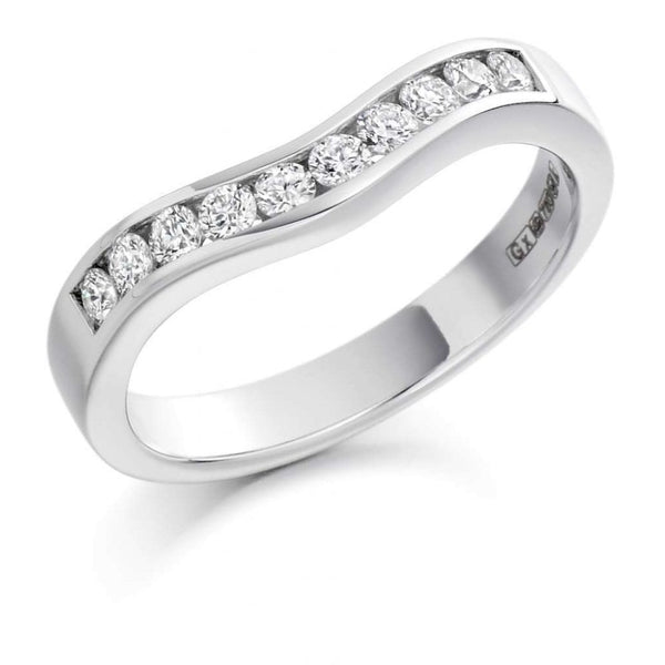 Finnies The Jewellers Platinum Diamond Curved Eternity Ring  0.33CT