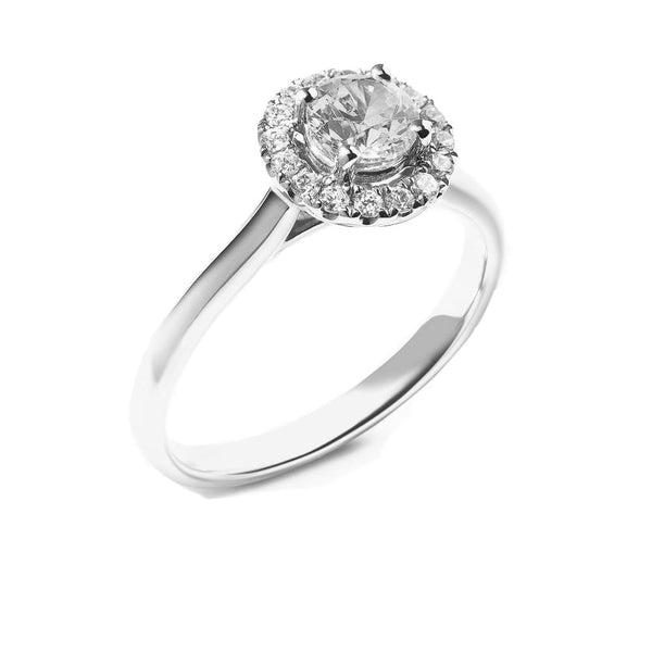 Finnies The Jewellers Platinum Diamond Round Halo Ring all Claw Set 0.70ct