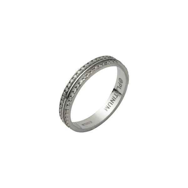 Finnies The Jewellers Platinum Diamond Set 2 Rows Full Wedding Ring
