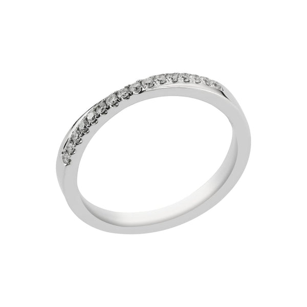 Finnies The Jewellers Platinum Diamond Set Crossover Wedding Ring