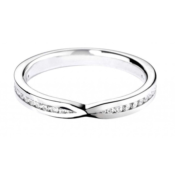 Finnies The Jewellers Platinum Diamond Set Shaped Wedding Ring