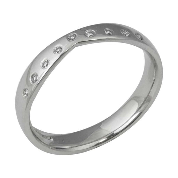 Finnies The Jewellers Platinum Diamond Shaped Wedding Ring