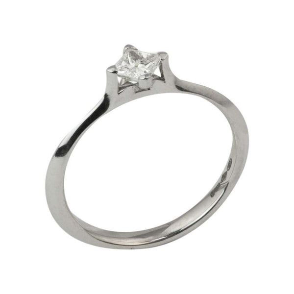Finnies The Jewellers Platinum Diamond Solitaire Ring 0.32ct