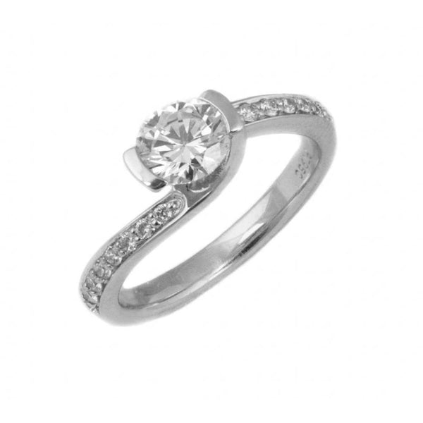 Finnies The Jewellers Platinum Diamond Solitaire Ring with Matching Wedding Ring 0.49ct