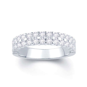 Platinum Diamond Two Row Eternity Ring