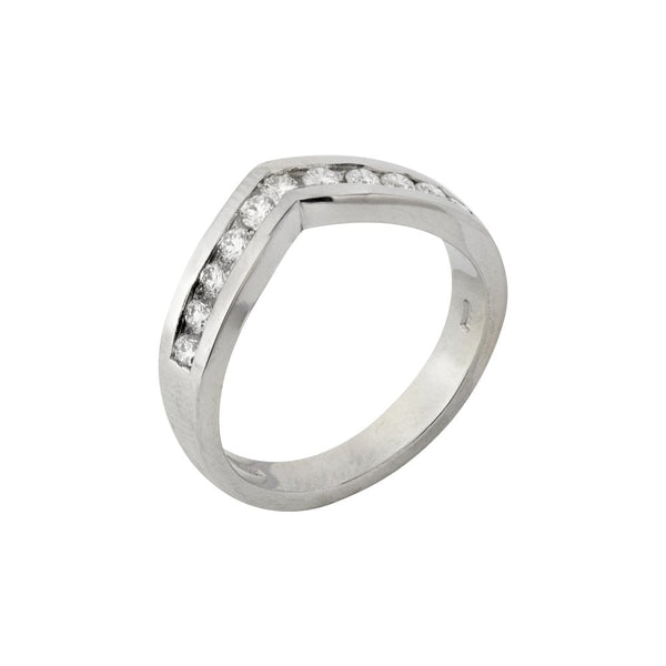 Finnies The Jewellers Platinum Diamond Wishbone Shaped Eternity Ring 0.44ct