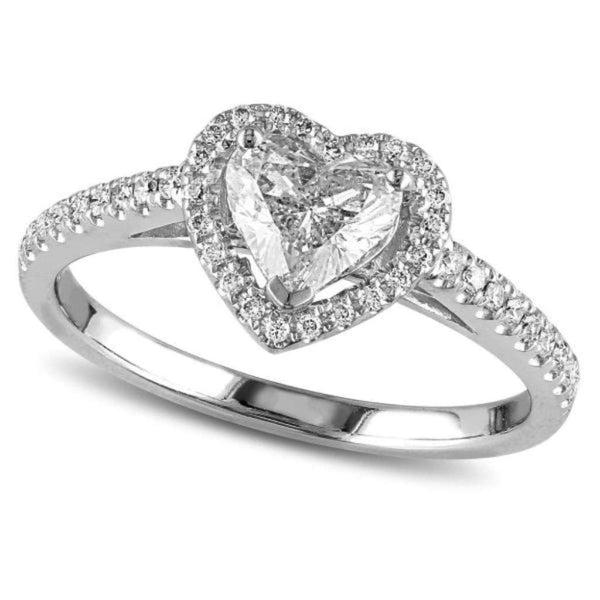 Finnies The Jewellers Platinum Heart Shape Diamond Halo Ring