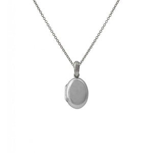 Finnies The Jewellers Platinum Oval Plain Polished Locket and Chain