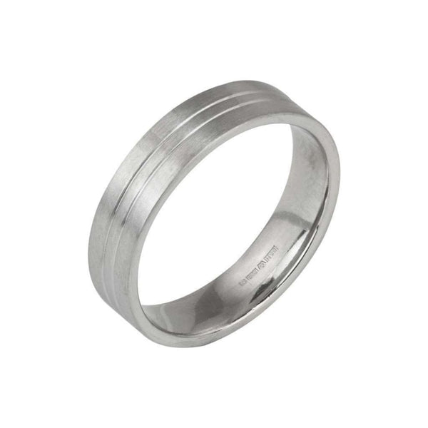 Finnies The Jewellers Platinum Patterned Wedding Band