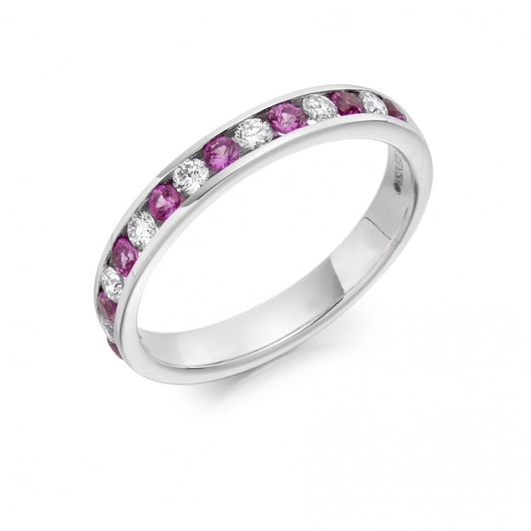 Finnies The Jewellers Platinum Pink Sapphire & Diamond Ring