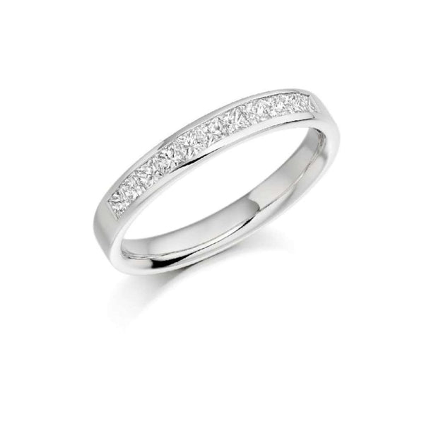 Finnies The Jewellers Platinum Princess Cut Diamond Set Wedding Ring 0.50ct