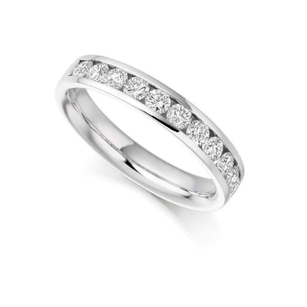 Finnies The Jewellers Platinum Round Brilliant Cut Diamonds Channel Set Ring 0.78ct