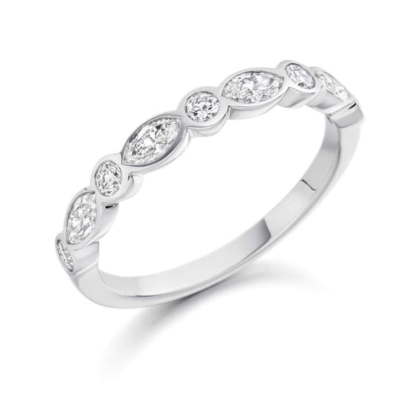 Finnies The Jewellers Platinum Round & Marquise Cut Diamond Ring