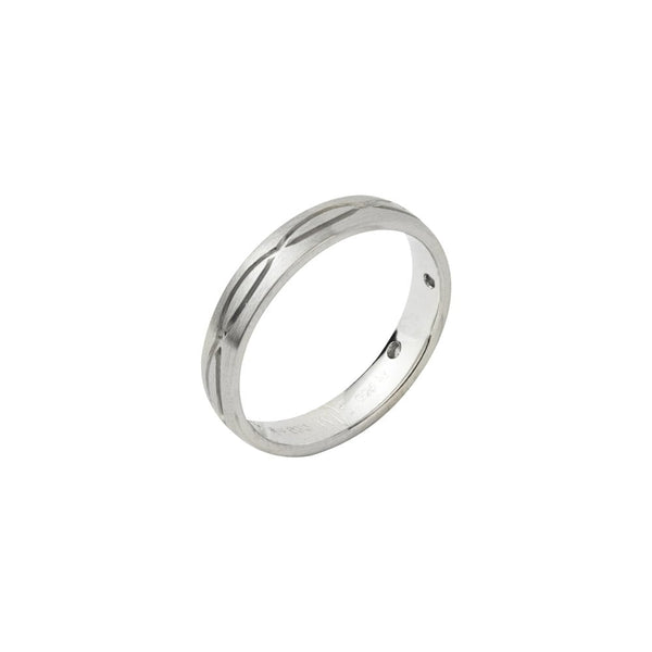 Finnies The Jewellers Platinum Satin Patterned Wedding Ring
