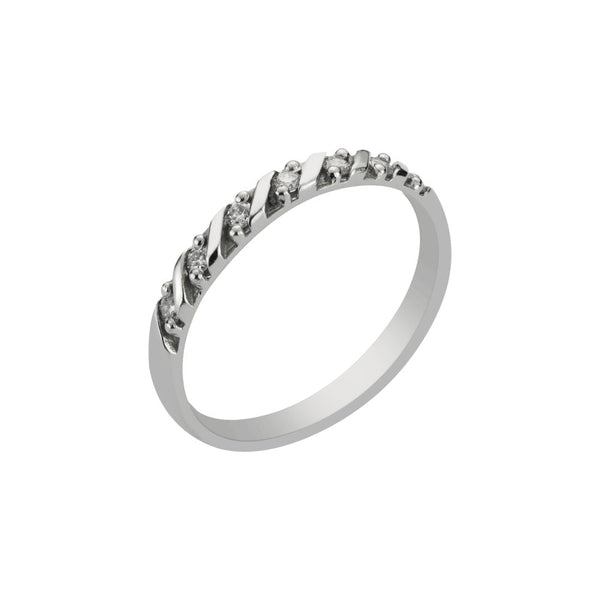 Finnies The Jewellers Platinum Seven Round Cut Diamonds Claw Set Eternity Ring 0.14ct