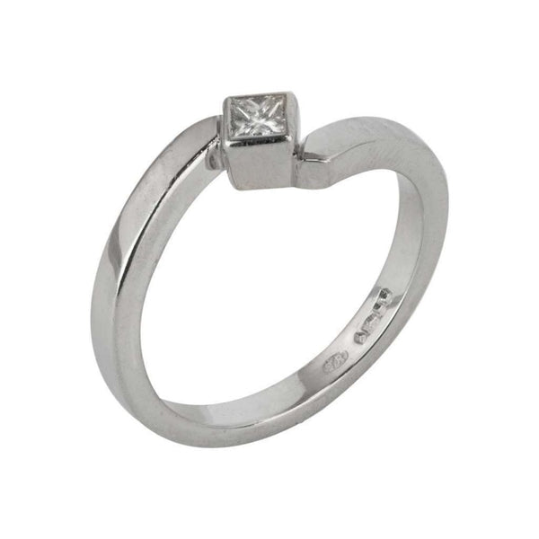 Finnies The Jewellers Platinum Shaped Single Stone Diamond Ring 0.17ct