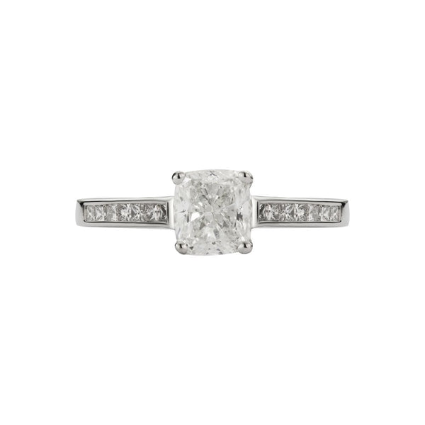 Finnies The Jewellers Platinum Solitaire Cushion Diamond Ring 1.22ct