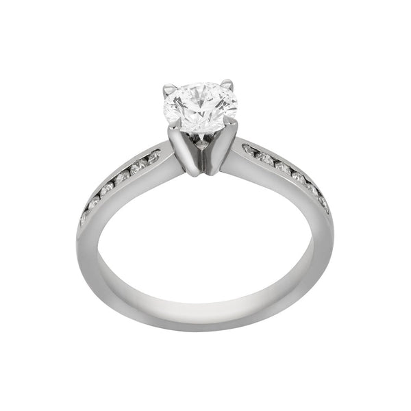 Finnies The Jewellers Platinum Solitaire Diamond Ring Channel Set Round Cut Diamonds