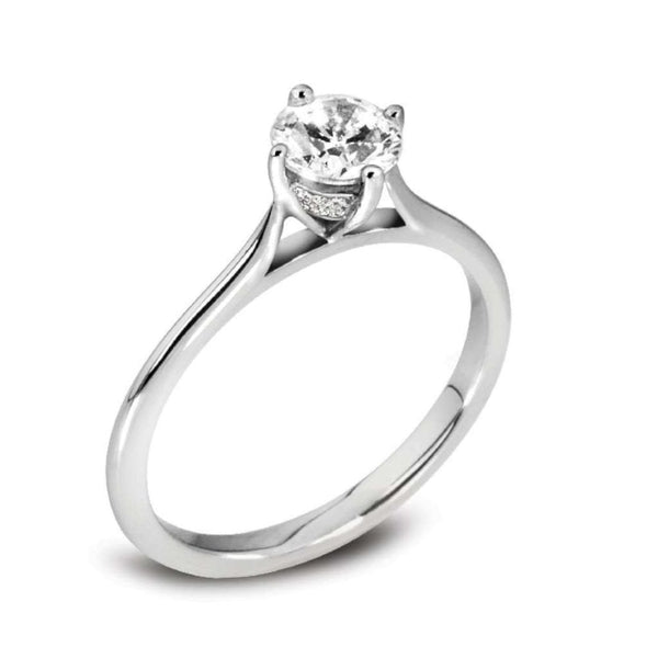 Finnies The Jewellers Platinum Solitaire Diamond Ring With Diamond Set Bezel 0.73ct