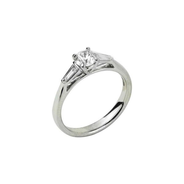 Finnies The Jewellers Platinum Solitaire Diamond Ring with Diamond Shoulders 0.70ct