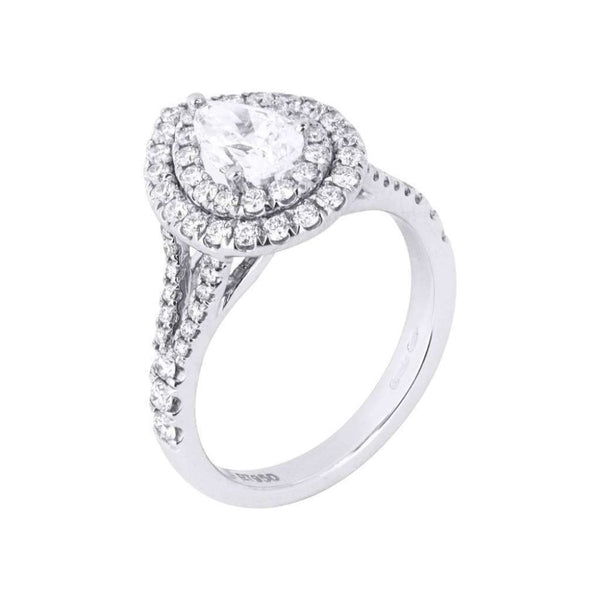 Finnies The Jewellers Platinum Solitaire Pear Diamond Ring 1.41ct