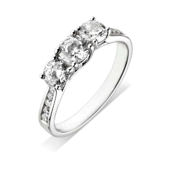 Finnies The Jewellers Platinum Three Round Brilliant Diamond Ring 1.97ct