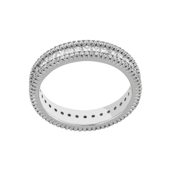 Finnies The Jewellers Platinum Three Row Diamond Ring 2.00ct