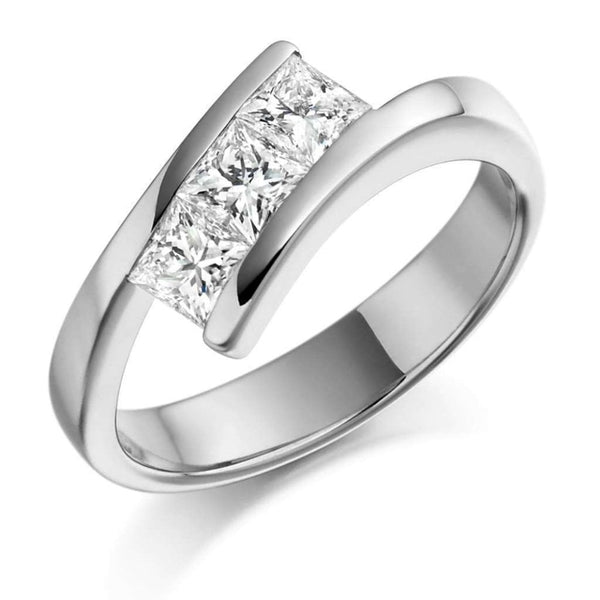 Finnies The Jewellers Platinum Three Stone Diamond Ring 0.85ct
