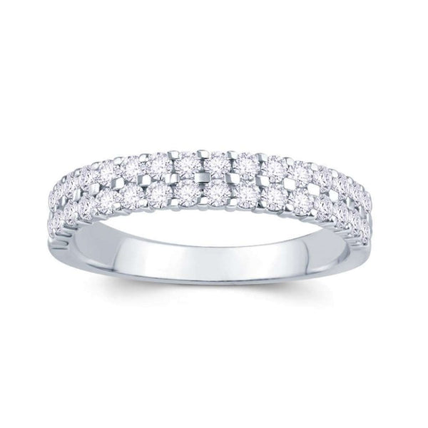 Finnies The Jewellers Platinum Two Row Diamond Eternity Ring 0.50ct