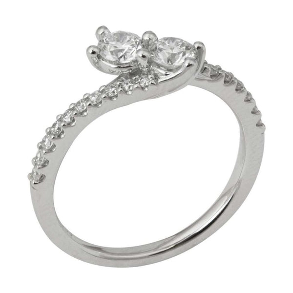 Finnies The Jewellers Platinum Two Stone Diamond Twist Ring