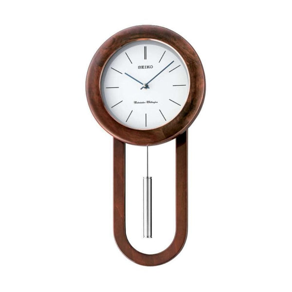 Finnies The Jewellers Seiko Wooden Quartz Pendulum Wall Clock