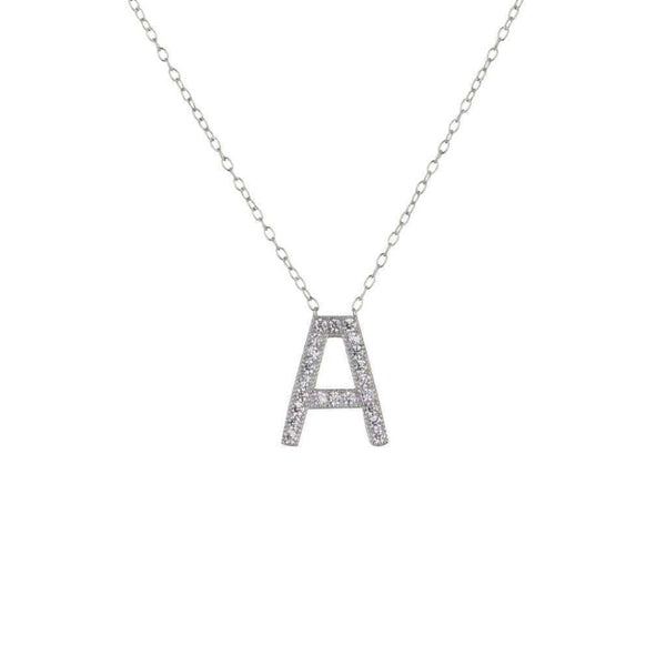 Finnies The Jewellers Silver Cubic Zirconia Grain Set Beaded Edge Initial 