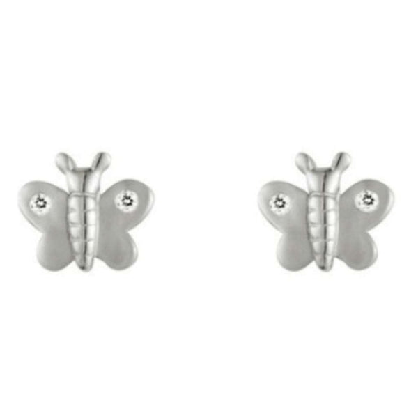 Finnies The Jewellers Silver Cubic Zirconia Set Butterfly Stud Earrings