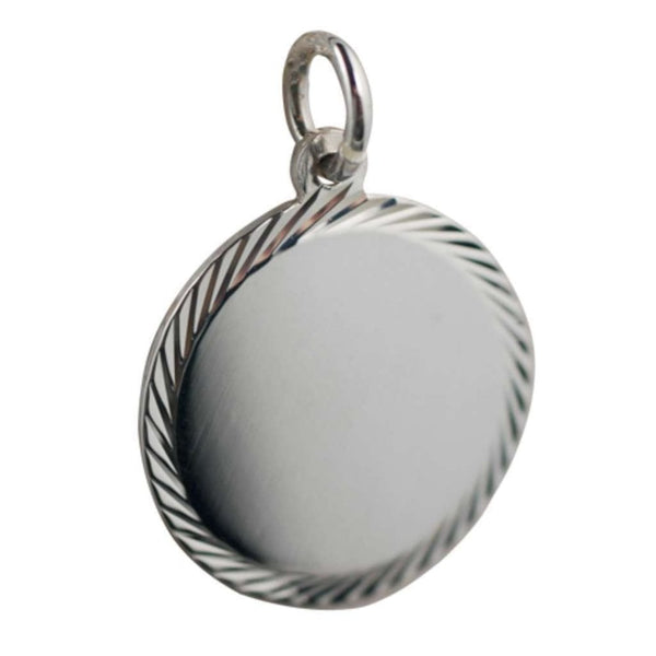 Finnies The Jewellers Silver Diamond Cut Edged 26mm Round Disc
