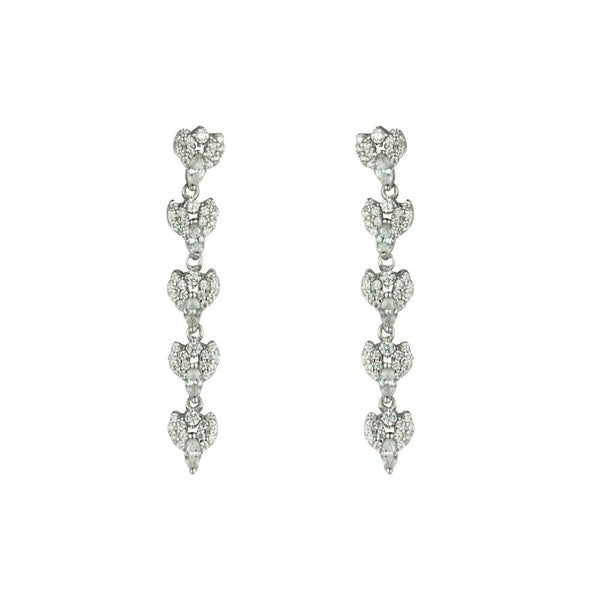 Finnies The Jewellers Silver Fancy Pear Shaped Cubic Zirconia Cluster Drop Earrings