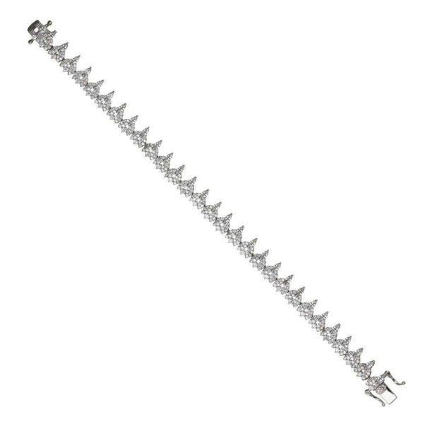 Finnies The Jewellers Silver Fancy Pear Shaped Cubic Zirconia Cluster Link Bracelet