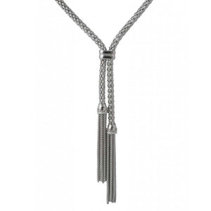 Finnies The Jewellers Silver Mesh Fringe Tassle Necklace