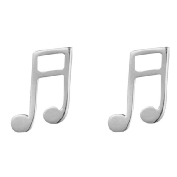 Finnies The Jewellers Silver Music Note Stud Earrings