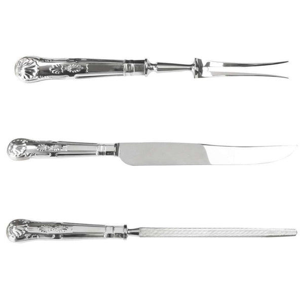 Finnies The Jewellers Silver Plated King's 3 Piece Carving Set