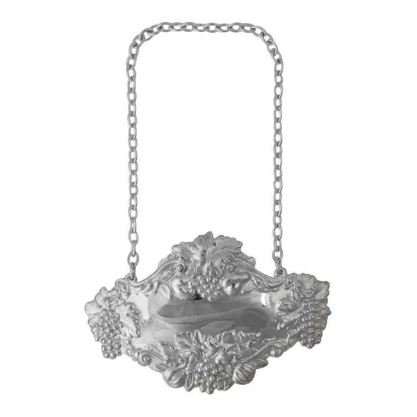 Finnies The Jewellers Silver Plated Plain Fancy Rim Wine Label