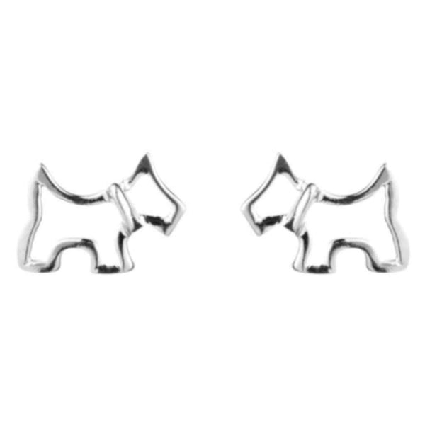 Finnies The Jewellers Silver Scotty Dog Stud Earrings