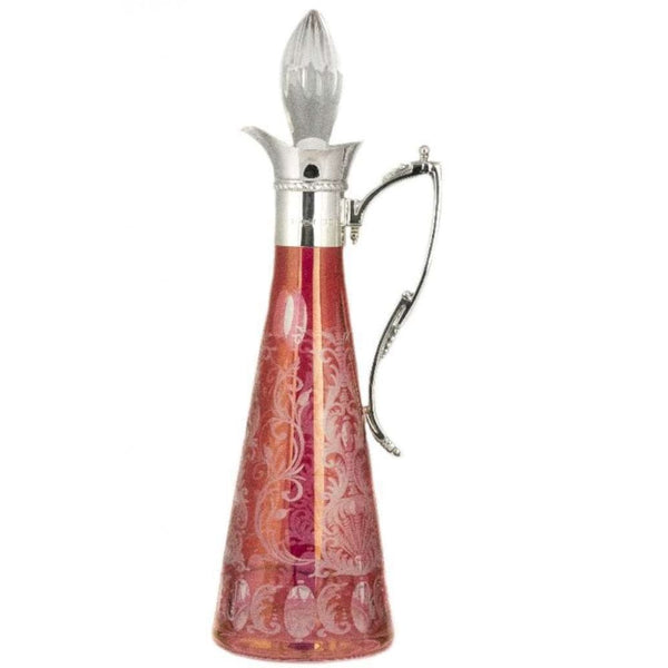 Finnies The Jewellers Silver Top Ruby Claret Crystal Jug