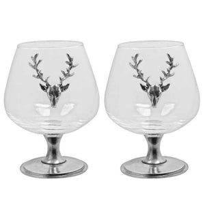 Finnies The Jewellers Stag Double Brandy Glass