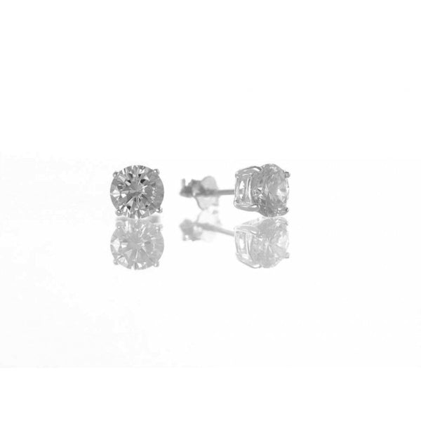 Finnies The Jewellers Sterling Silver 6mm Claw Set Cubic Zirconia Stud Earrings